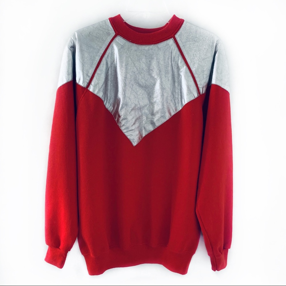 Vintage Hanes Red/Silver Crewneck Sweatshirt Sz L